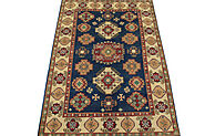 Buy 4x6 Kazak Rugs Dk. Blue / Ivory Fine Hand Knotted Wool Area Rug MR024535 | Monarch Rugs