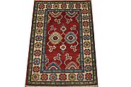 Buy 2X3 Kazak Rugs Red / Ivory Fine Hand Knotted Wool Area Rug MR024531 | Monarch Rugs