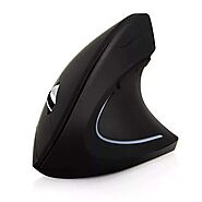 ELEPHANTBOAT® Mouse Wireless Mouse 2.4GHz Game Ergonomic Design Vertical Mouse 1600DPI USB Mice (Black)