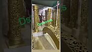 DST Exports Golden Carved Wedding Mandap| Indian Wedding Mandap| Mandap Pillars Decor Sale Online