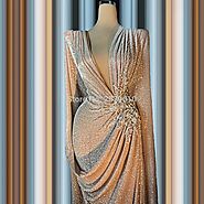 US $179.56 15% OFF|Vintage 2020 Elegant Evening Dress Sheath Floor Length Long Sleeves Applique Robe De Soiree Aibye ...
