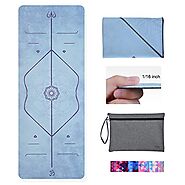 Hivexagon 1.5mm Thick Yoga Mat Towel Foldable Non-Slip Travel Yoga Mat Sweat Absorbent and Soft Lightweight Exercise ...