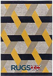 Camden Rug by Asiatic carpets in Gold Colour