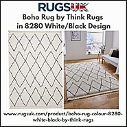 Boho Rug by Think Rugs in 8280 White/Black Design
