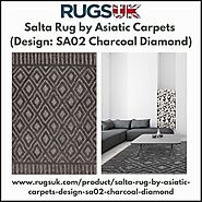 Salta Rug by Asiatic Carpets in SA02 Charcoal Diamond Design