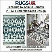 Taza Rug by Asiatic Carpets in TA01 Emerald Green Design