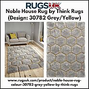 Noble House Rug by Think Rugs in 30782 Grey/Yellow Design