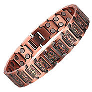 Gentlemen's Copper Cross Link Magnetic Bracelet