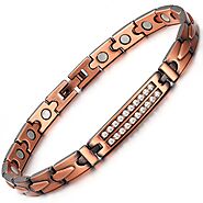 Ladies Crystal Copper Magnetic Bracelet