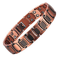 Mens Divine Copper Link Fully Magnetic Bracelet