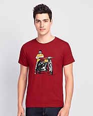 Buy Biker Bro Red Printed Half Sleeve T-Shirt For Men Online India @ Bewakoof.com