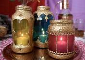 Decorated glass lanterns