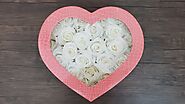 2 Dozen White Rose Heart-Shaped Box. 100% Real Preserved Long Lasting One Of A Kind Dried Flowers.