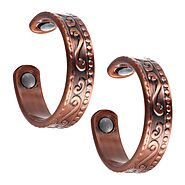Set of Two - Floral Copper Magnetic Rings
