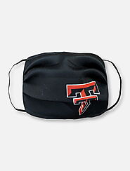 Texas Tech Red Raiders Face Mask In Black With Full Color Double T