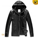 Mens Black Leather Jacket Motorcycle Jacket CW866101