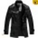 Denver Black Leather Coat Mens Trench Coat CW833901