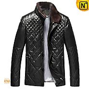 Abu Dhaibi Mens Down Filled Leather Jacket CW804078