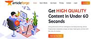 Article Forge for Auto Content/Article Generation