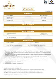 Galaxy Novelty Street Price List & Payment Plan