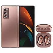 Samsung Galaxy Z Fold 2 5G - 256GB,12GB RAM with Galaxy Buds Live Bundle - Mystic Bronze