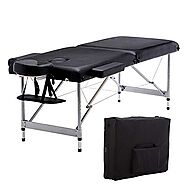 4Beauty Portable Massage Table, Lightweight Folding Facial SPA Bed Tattoo Beauty Therapy Couch Bed W/Carry Bag Black ...
