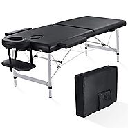 MaxKare Portable Massage Table Folding Professional Lash SPA Massage Bed 2 Fold Adjustable with Extra Wide 84'' Alumi...