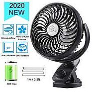 RECHARGEABLE BATTERY OPERATED CLIP ON STROLLER FAN