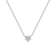 Heart shape Diamond Necklace in 3 Colors | Sabrina