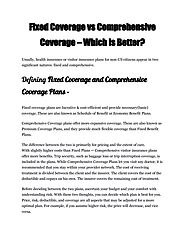 Fixed Coverage vs Comprehensive Coverage – Which is Better