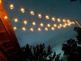 String Lights with 25 G40 Clear Globe Bulbs - Energy-Efficient Bulbs for Warm Nostalgic Glow