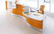 Versatile Wave small reception desk online in the UK