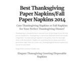 Best Thanksgiving Paper Napkins/Fall Paper Napkins 2014