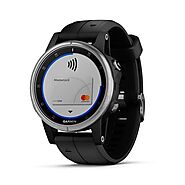 Garmin fenix 5s plus plata con correa negro mar 42mm reloj gps bluetooth wifi frecuencia cardíaca y actividad