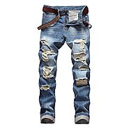 Ubuy Tunisia Online Shopping For Men's Ripped Jeans in Affordable Prices.