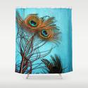 Peacock and Peacock Feather Shower Curtain