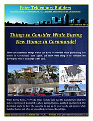 Things to Consider While Buying New Homes in Coromandel