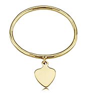 Pd Collection Yg Ring With .03 Hanging Heart Size 6 - PDCC-RNG045HRT-6