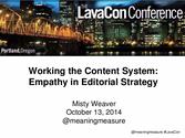 Misty Weaver LavaCon Empathy in Editorial Strategy 2014