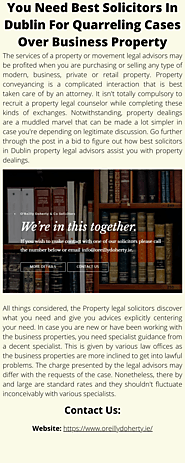 You Need Best Solicitors In Dublin For Quarreling Cases Over Business Property