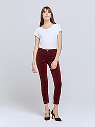 Cropped stretch jeans