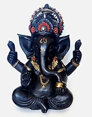 Hindu God Ganesha Clay Statue