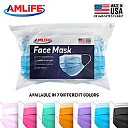 Amlife Disposable Face Masks Protective 3-Ply Filter Made in USA with