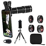 Phone Camera Lens Kit for iPhone, Samsung, Android, 20X Telephoto Zoom Lens, Phone Wide Angle & Macro Lens, Fisheye, ...