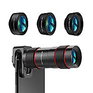 Phone Camera Lens - [Upgraded Version] AIKEGLOBAL iPhone Lens 4 in 1, 18X Zoom Telephoto Phone Lens, 120°Super Wide A...