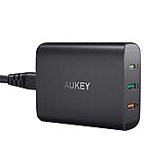 USB C Charger, AUKEY 74.5W 3-Port USB C Wall Charger with 46W PD 3.0(PPS) & 18W QC 3.0 with 3.9FT AC Cable, for MacBo...