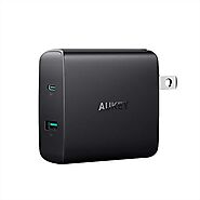 AUKEY USB C Charger 56.5W 2-Port Fast Charger with Power Delivery 3.0, USB C Wall Charger with Foldable Plug, PD Char...