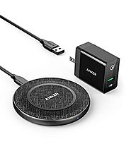 Anker Wireless Charger PowerWave Sense Pad Alloy with Quick Charge 3.0 Adapter, USB-C Input Qi-Certified Fast Wireles...