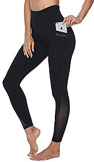 Persit Yoga Pants for Women with Pockets High Waisted Black Mesh Workout Leggings Athletic Gym Fabletics Soft Yoga Le...