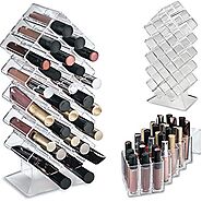 byAlegory Acrylic Lip Gloss Makeup Organizer 28 Space Storage w/ Deep Slots Designed To Stand Lay Flat & Be Stacked R...